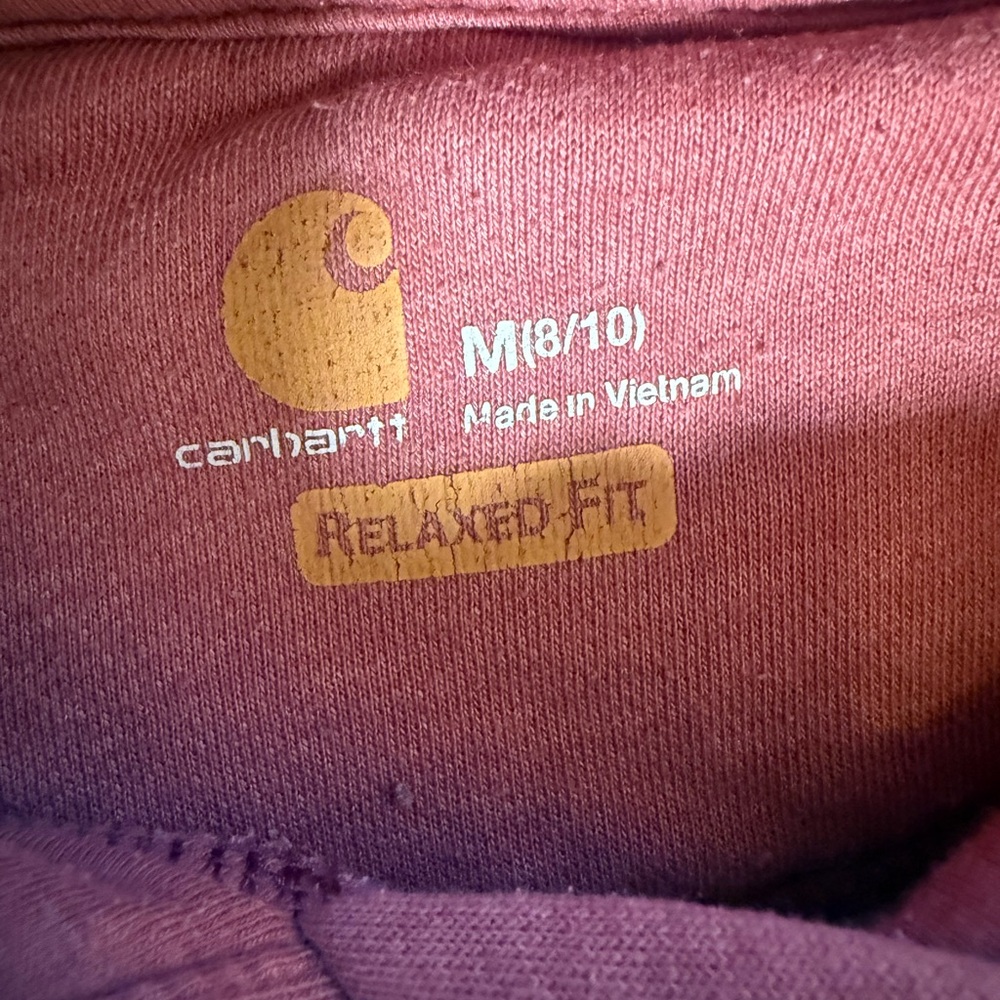 Carhartt Faded Rose Tint Midweight pullover Hoodie Sweatshirt Medium - Picture 2 of 9